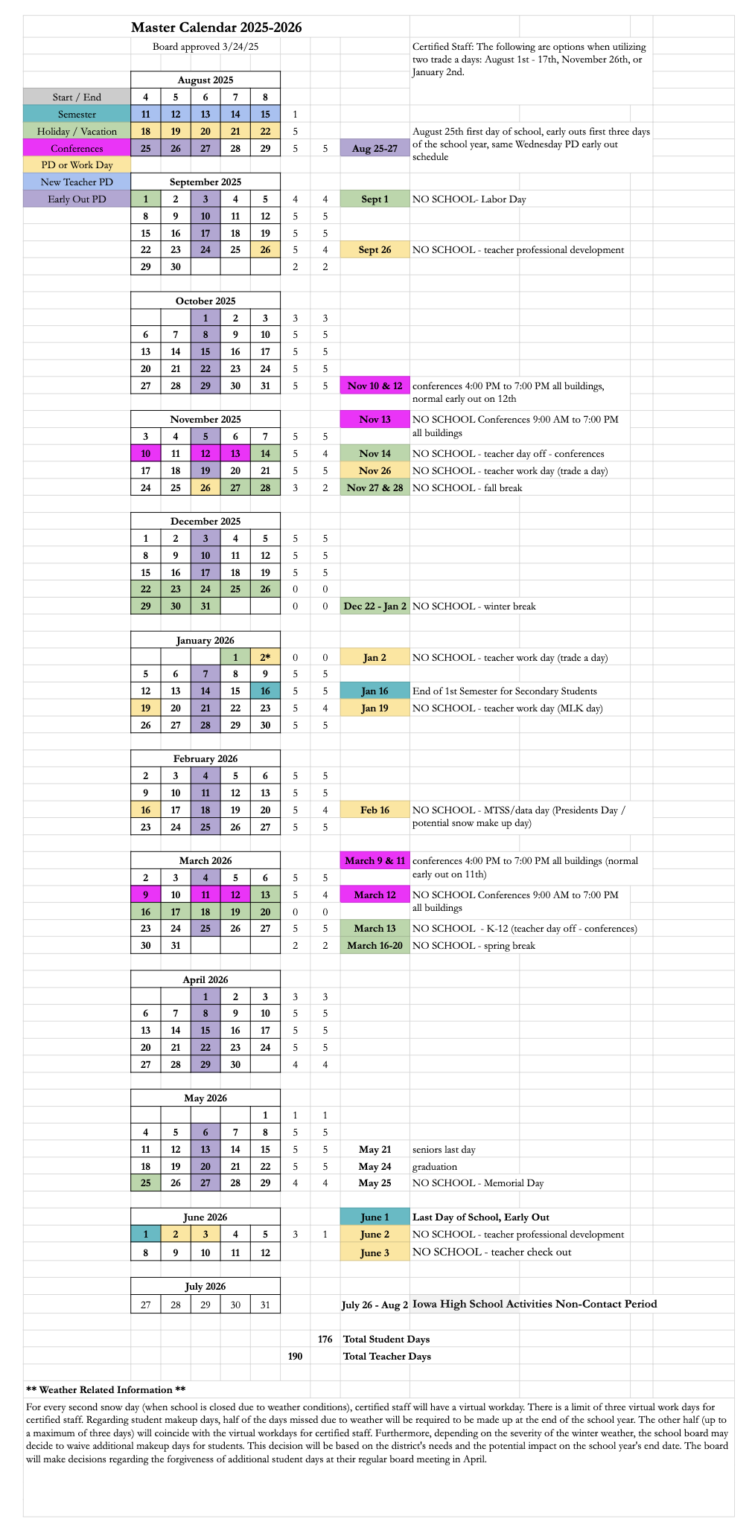 20252026 District Calendar Norwalk Community School District